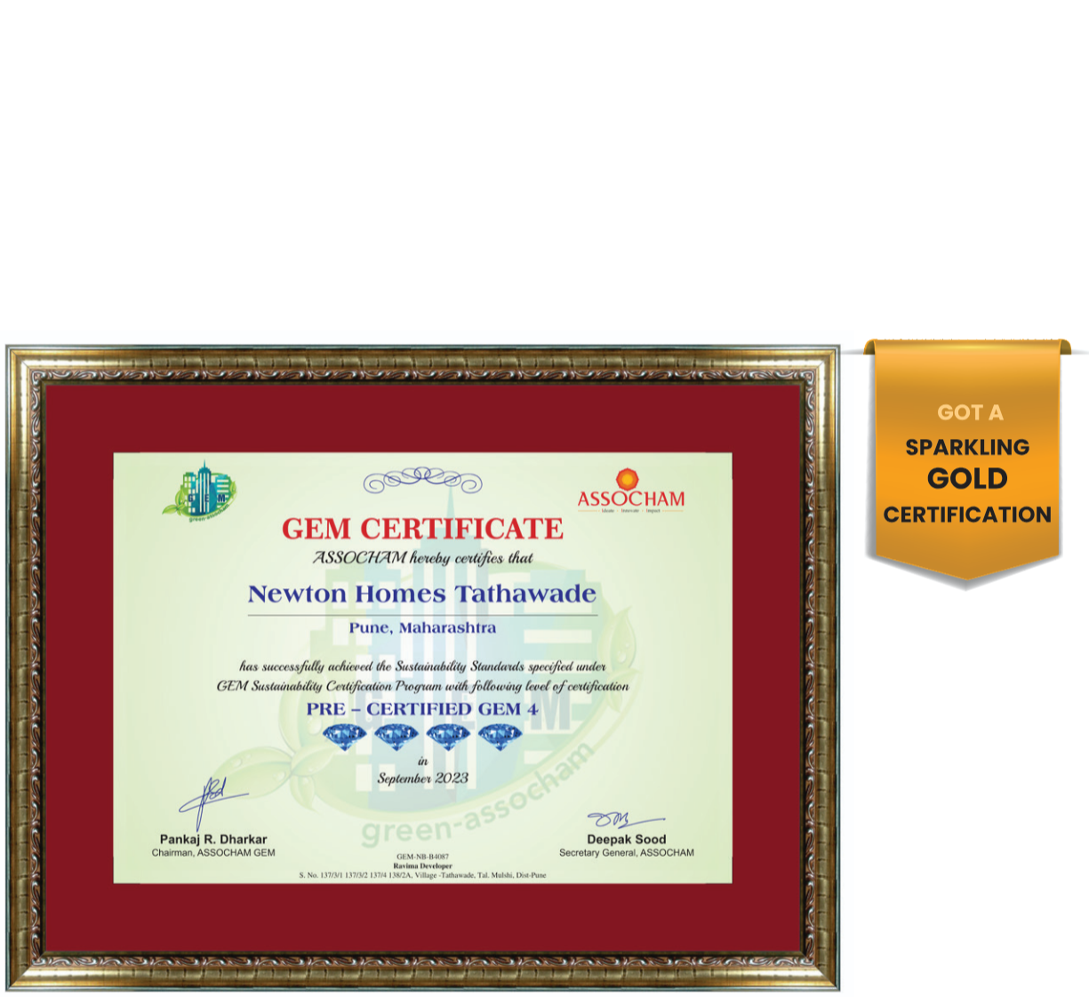 Gem Certificate - Newton Homes Tathawade